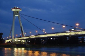 The Danube river and bridges 